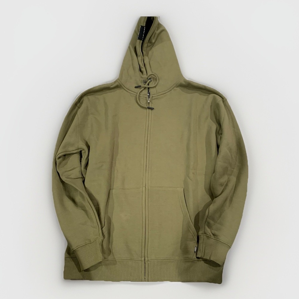 Dixxon Flannel Co Army Green Hooded Full Zip Fleece Jacket Men's M NWT